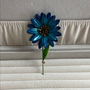 Blue flower brooch